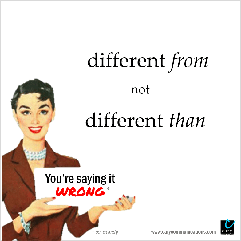 Different FROM, not different THAN